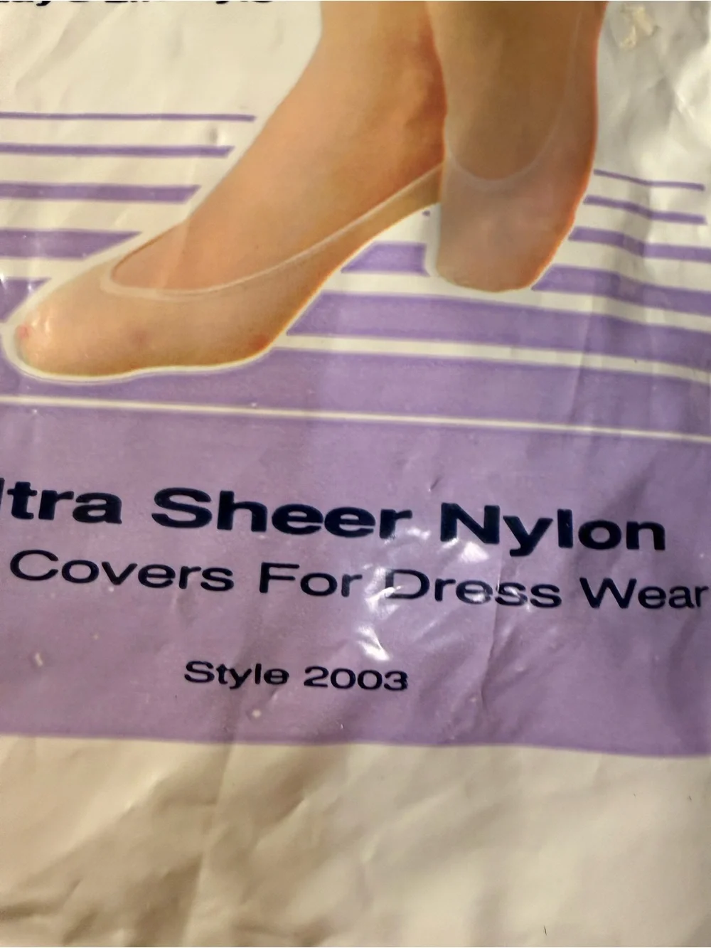 Peds Ultra Sheer Nylon Foot Covers - Nude vintage  set of 3. Plus 4th set open